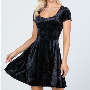 Black Velvet Skater Dress